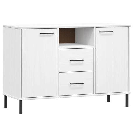 Vidaxl dressoir met metalen poten oslo 113x40x77 cm grenenhout wit