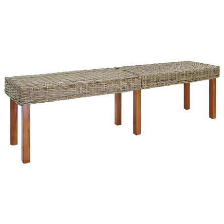 Vidaxl bank naturel 160 x 35 x 45 cm massief mango hout