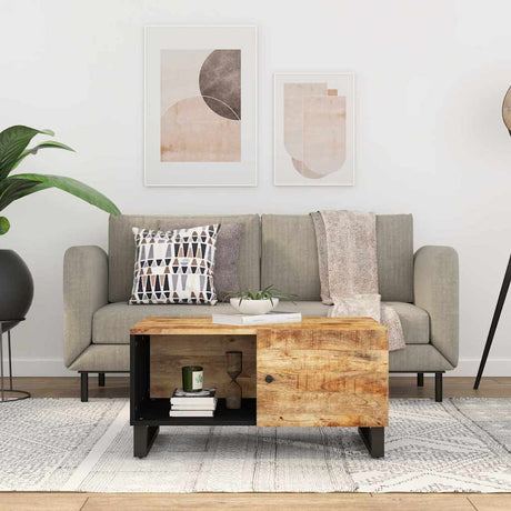 Vidaxl salontafel 80x50x40 cm massief mangohout en bewerkt hout
