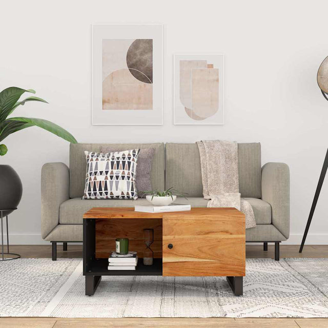 Vidaxl salontafel 80x50x40 cm massief acaciahout en bewerkt hout