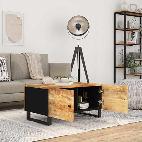 Vidaxl salontafel 80x50x40 cm massief mangohout en bewerkt hout