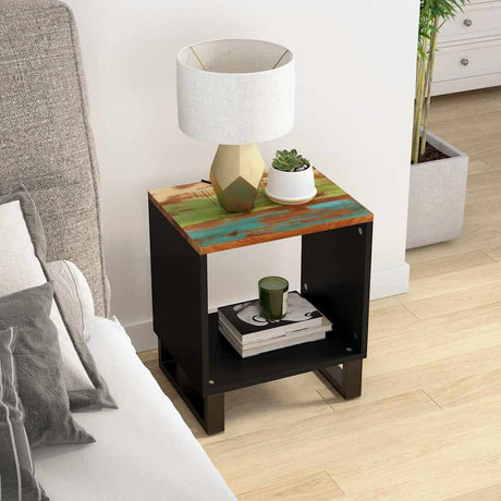 Vidaxl salontafel 40x31x46 cm massief gerecycled hout en bewerkt hout