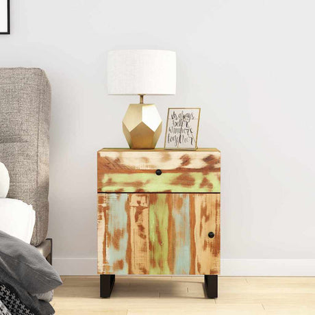 Vidaxl nachtkastje 50x33x60 cm massief gerecycled hout en bewerkt hout