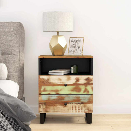 Vidaxl nachtkastje 50x33x62 cm massief gerecycled hout en bewerkt hout