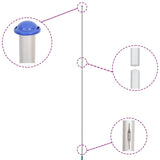 Vidaxx Fahnenmast teilbar 6,23 m Aluminium silberfarben