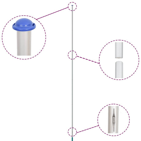 Vidaxx Fahnenmast teilbar 6,23 m Aluminium silberfarben