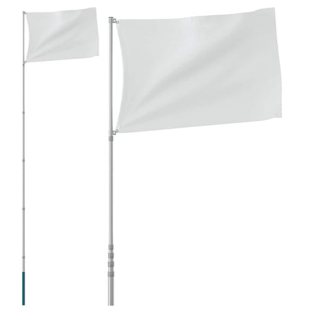 Vidaxx Fahnenmast Teleskop 5,55 m Aluminium silberfarben