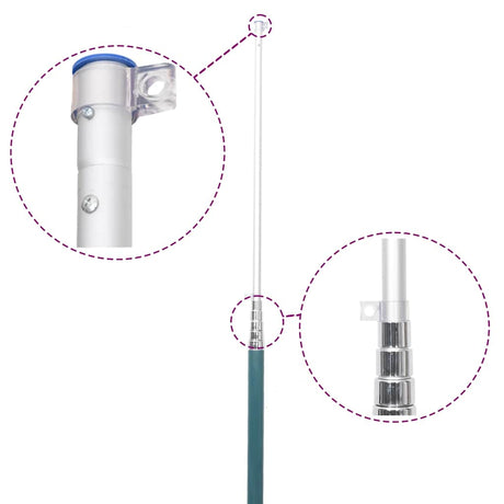 Vidaxx Fahnenmast Teleskop 5,5 m Aluminium silberfarben