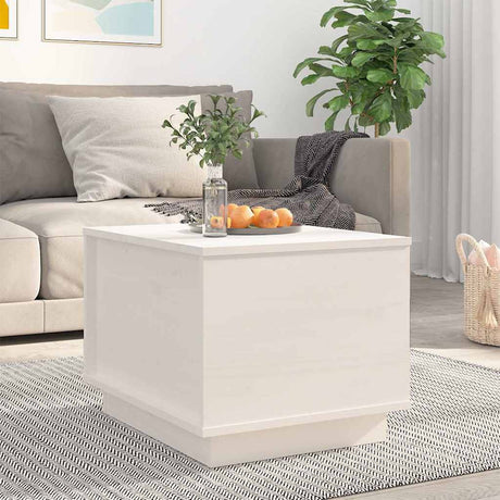 Vidaxl salontafel 40x50x35 cm massief grenenhout wit