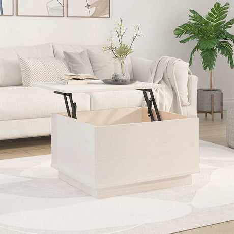 Vidaxl salontafel 60x50x35 cm massief grenenhout wit
