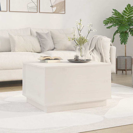 Vidaxl salontafel 60x50x35 cm massief grenenhout wit