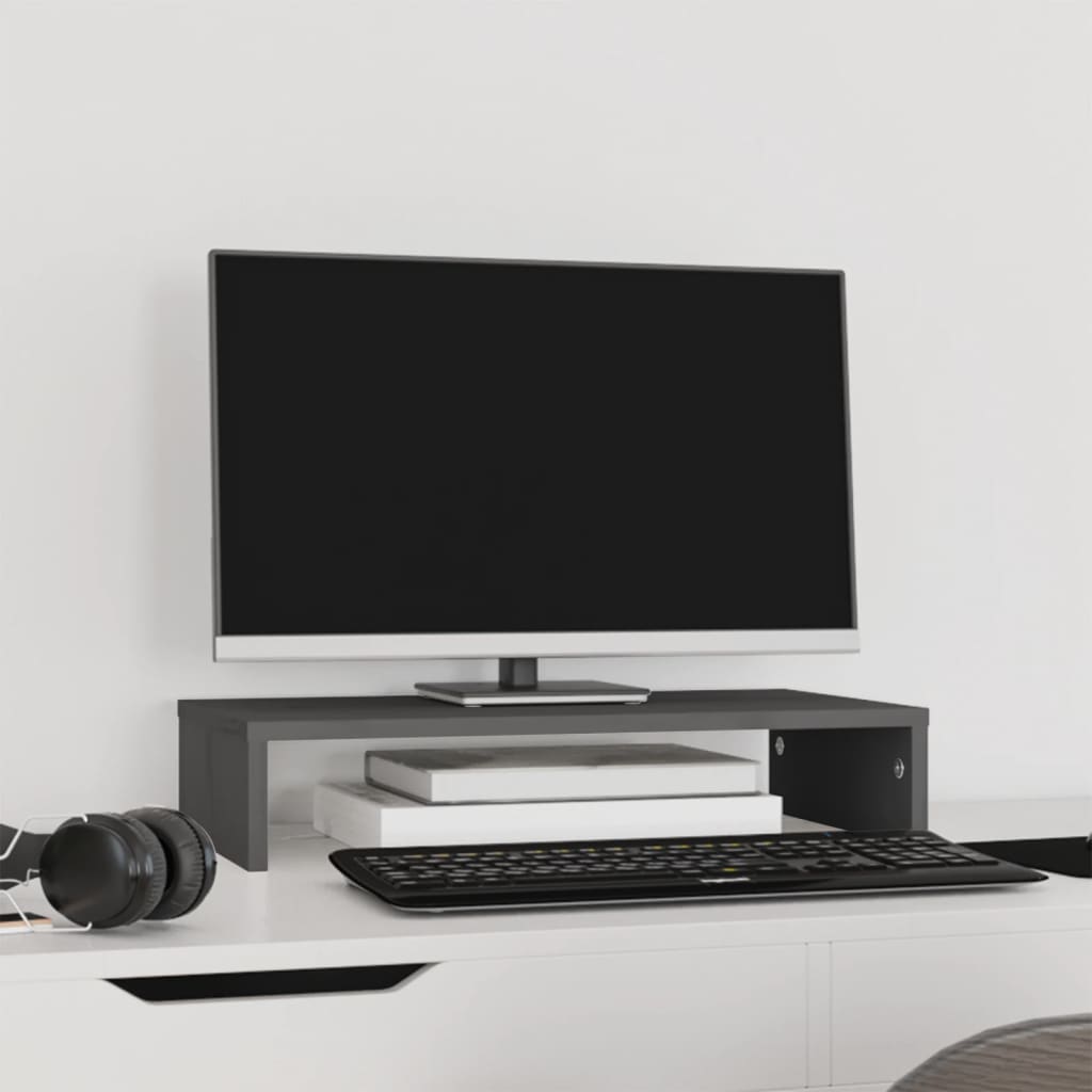 Vidaxx Monitorständer 50x27x10 cm massives Kiefernholz grau
