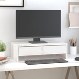 Vidaxx Monitorständer 50x27x15 cm massives Kiefernholz weiß