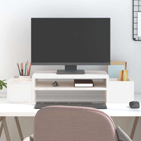 Vidaxx Monitorständer 70x27,5x15 cm massives Kiefernholz weiß