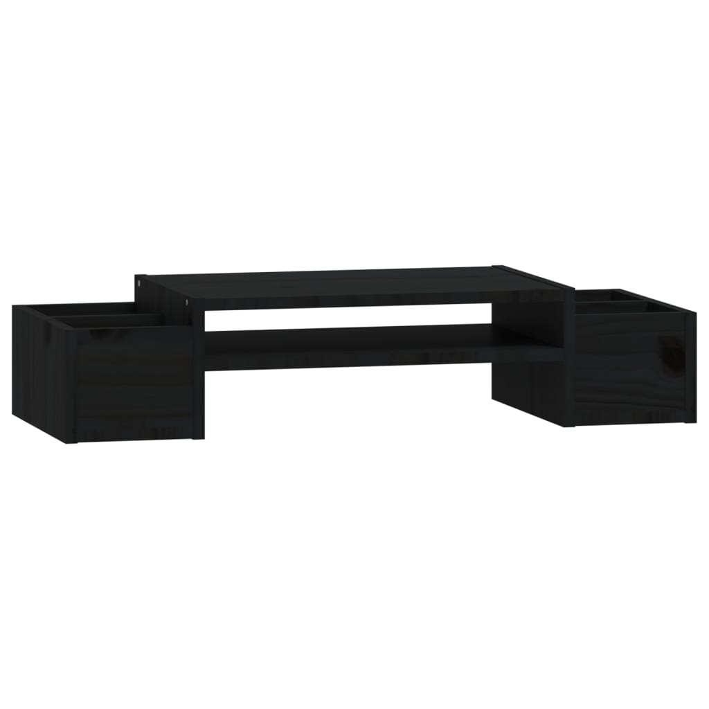 Vidaxxl Monitorständer 70x27,5x15 cm massives Kiefernholz schwarz