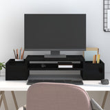 Vidaxxl Monitorständer 70x27,5x15 cm massives Kiefernholz schwarz