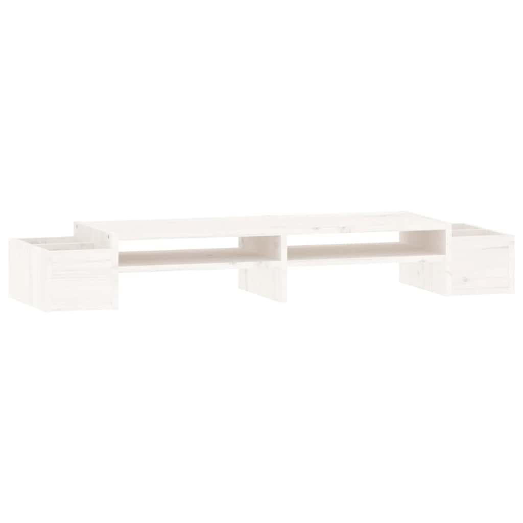 Vidaxx Monitorständer 100x27,5x15 cm massives Kiefernholz weiß