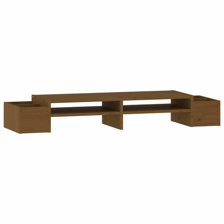 Vidaxxl Monitorständer 100x27,5x15 cm massives Kiefernholz honigbraun