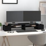 VidaXL Monitorständer 100x27,5x15 cm massives Kiefernholz schwarz