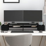 VidaXL Monitorständer 100x27,5x15 cm massives Kiefernholz schwarz