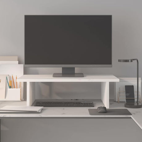Vidaxx Monitorständer 50x27x15 cm massives Kiefernholz weiß