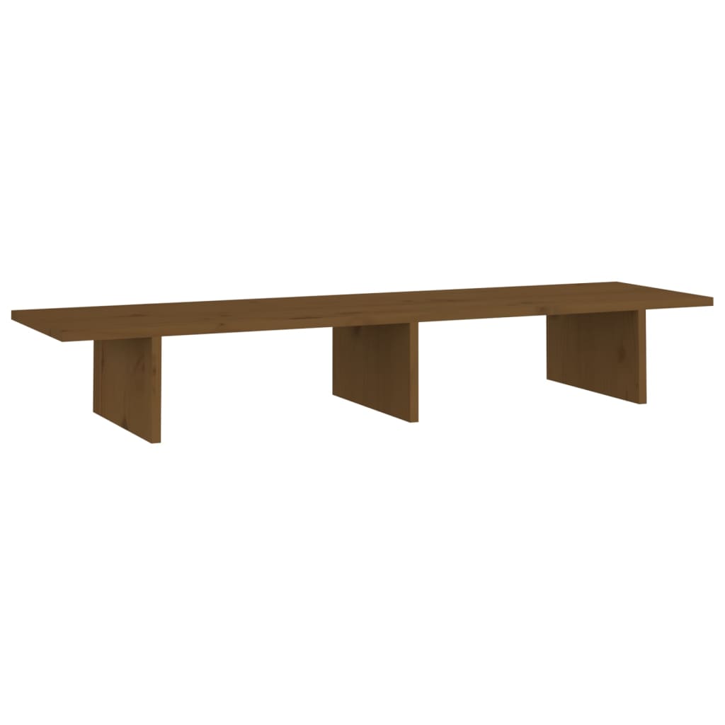 Vidaxxl Monitorständer 100x27x15 cm massives Kiefernholz honigbraun