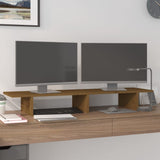 Vidaxxl Monitorständer 100x27x15 cm massives Kiefernholz honigbraun