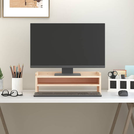Vidaxxl Monitorständer 50x24x16 cm massives Kiefernholz