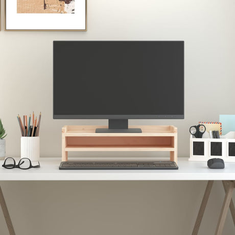Vidaxxl Monitorständer 50x24x16 cm massives Kiefernholz