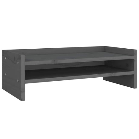 Vidaxx Monitorständer 50x24x16 cm massives Kiefernholz grau