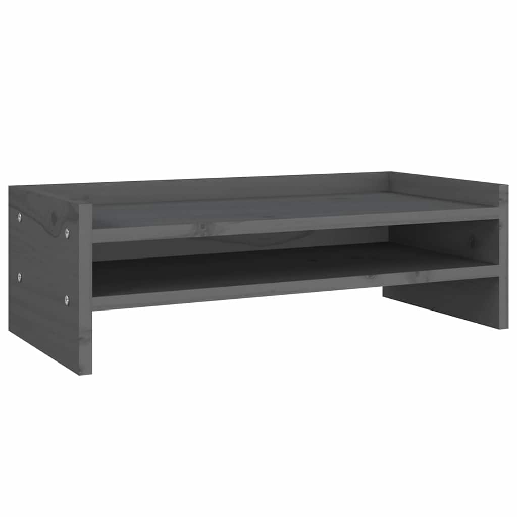 Vidaxx Monitorständer 50x24x16 cm massives Kiefernholz grau