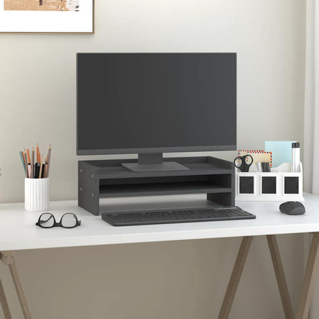 Vidaxx Monitorständer 50x24x16 cm massives Kiefernholz grau