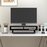 VidaXL Monitorständer 60x27x14 cm massives Kiefernholz schwarz