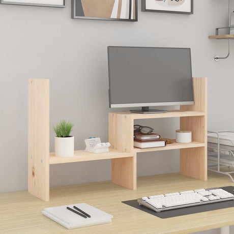 Vidaxxl Monitorständer (39-72) x 17 x 43 cm aus massivem Kiefernholz