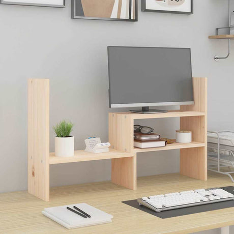 Vidaxxl Monitorständer (39-72) x 17 x 43 cm aus massivem Kiefernholz