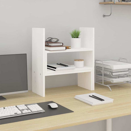 Vidaxx Monitorständer (39-72)x17x43 cm massives Kiefernholz weiß