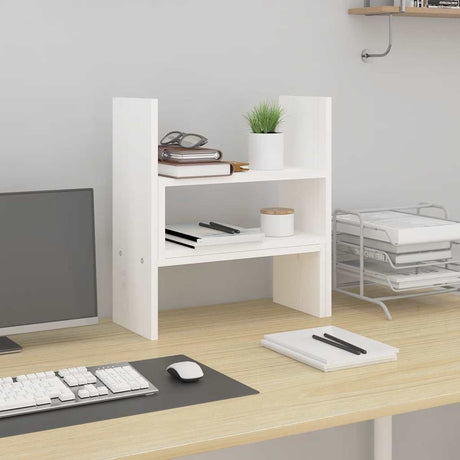 Vidaxx Monitorständer (39-72)x17x43 cm massives Kiefernholz weiß