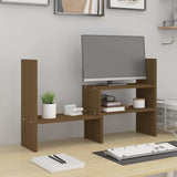 Vidaxxl Monitorständer (39-72)x17x43 cm Kiefernholz honigbraun