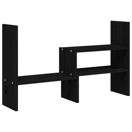 VidaXL Monitorständer (39-72)x17x43 cm massives Kiefernholz schwarz