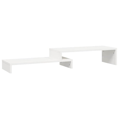 Vidaxl monitorstandaard (52-101)x22x14 cm massief grenenhout wit