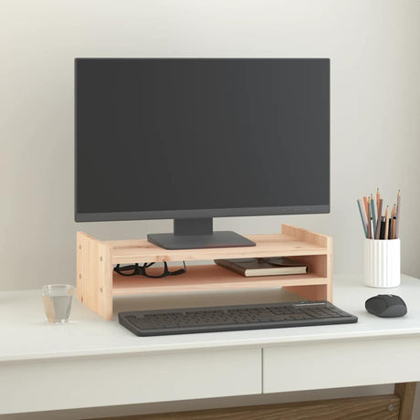 VidaXL Monitorständer 50x27x15 cm massives Kiefernholz