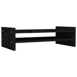 VidaXL Monitorständer 50x27x15 cm massives Kiefernholz schwarz