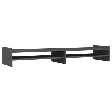 Vidaxx Monitorständer 100x27x15 cm massives Kiefernholz grau