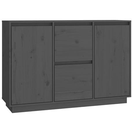 Vidaxl dressoir 111x34x75 cm massief grenenhout grijs