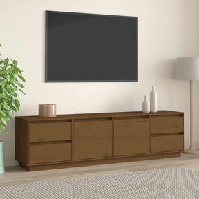 Vidaxl tv-meubel 176x37x47,5 cm massief grenenhout honingbruin