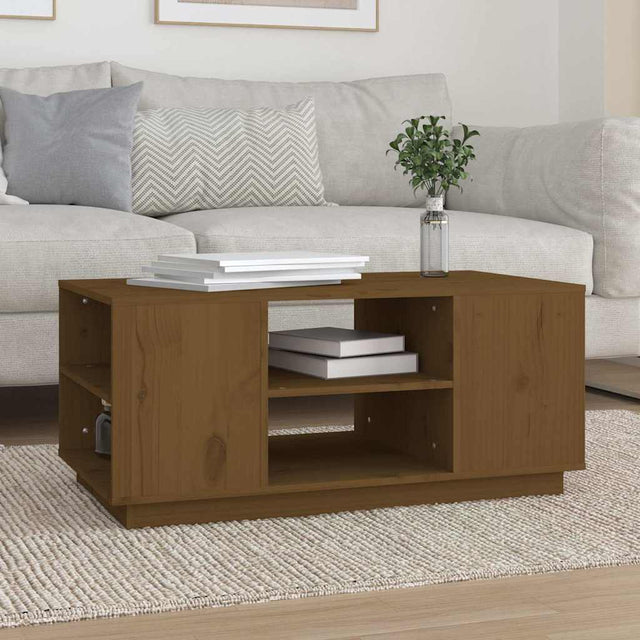 Vidaxl salontafel 90x49x40,5 cm massief grenenhout honingbruin