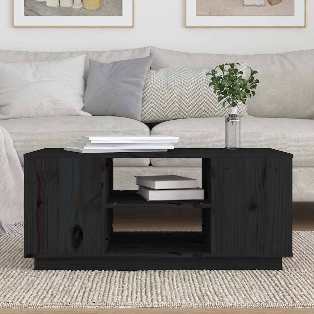 Vidaxl salontafel 90x49x40,5 cm massief grenenhout zwart