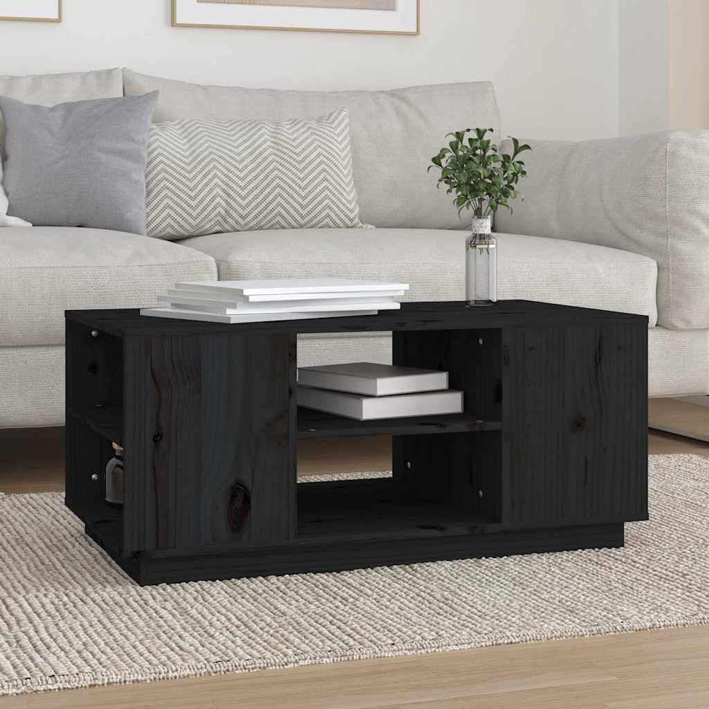 Vidaxl salontafel 90x49x40,5 cm massief grenenhout zwart