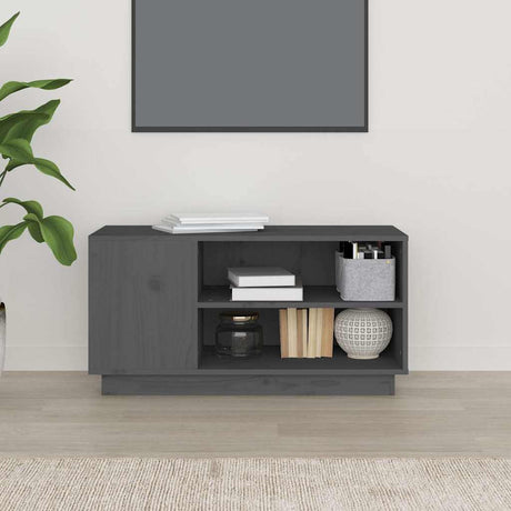 Vidaxl tv-meubel 80x35x40,5 cm massief grenenhout grijs