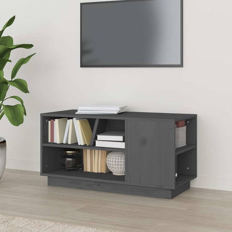 Vidaxl tv-meubel 80x35x40,5 cm massief grenenhout grijs